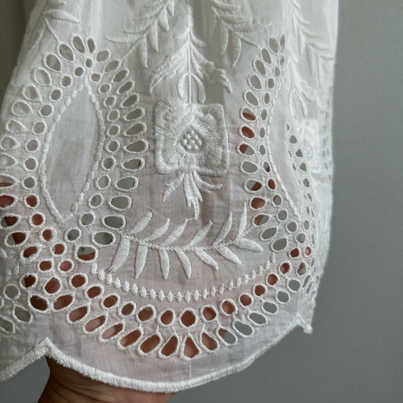 Joie Cotton Silk Blend Lace Ivory Mini Summer Sun Dress Size Small Made In India - Picture 5 of 14